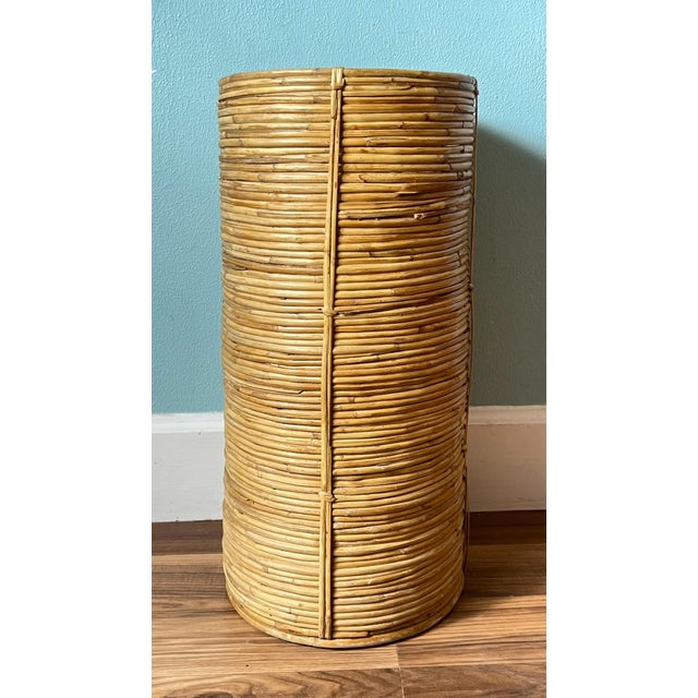 Gabriella Crespi 1970's Coastal Pencil Reed Bamboo Umbrella Stand For Sale - Image 4 of 8