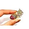Bochic "Orient" Ruby & Sapphire Brooch or Pendent Set In 18K Gold & Silver For Sale - Image 16 of 18