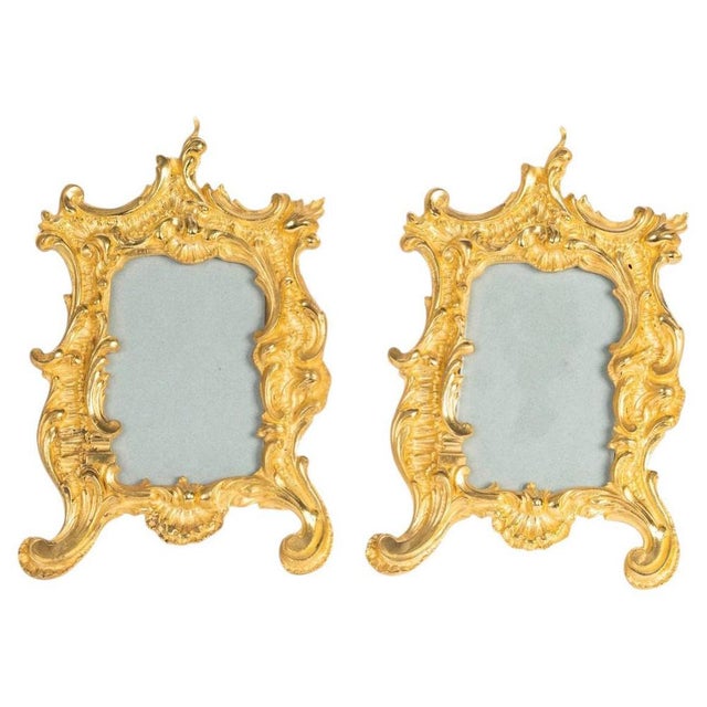 Napoleon III Gilt Bronze Picture Frames, 19th Century, Set of 2 For Sale - Image 5 of 5