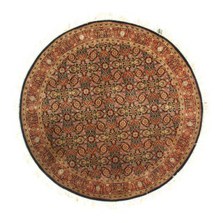 Pasargad DC Navy Blue Fine Hand Knotted Herati Round Rug For Sale