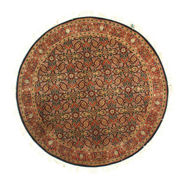 Pasargad DC Navy Blue Fine Hand Knotted Herati Round Rug For Sale