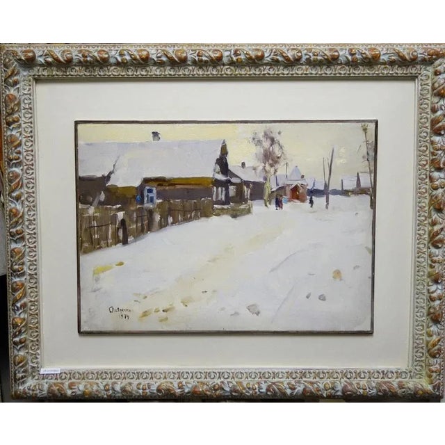 Boris Lavrenko, Village in the Snow, 1974 For Sale - Image 6 of 6