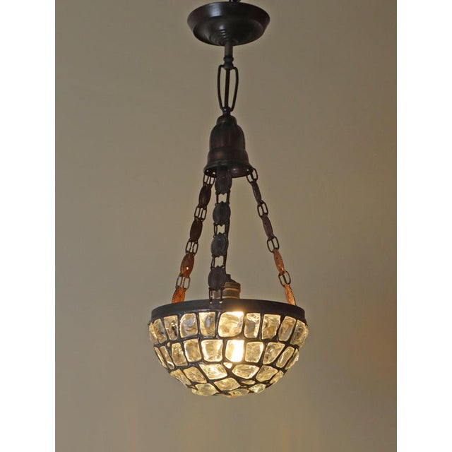 Art Nouveau Pendant Lamp with Slack Glass in Rock Crystal Optics, Germany 1920s For Sale - Image 8 of 16