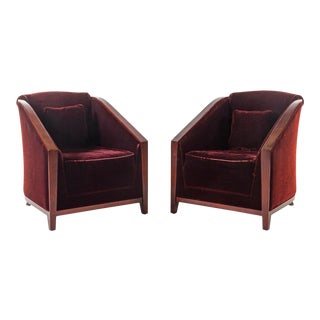 French Art Deco Lounge Chairs- A Pair For Sale