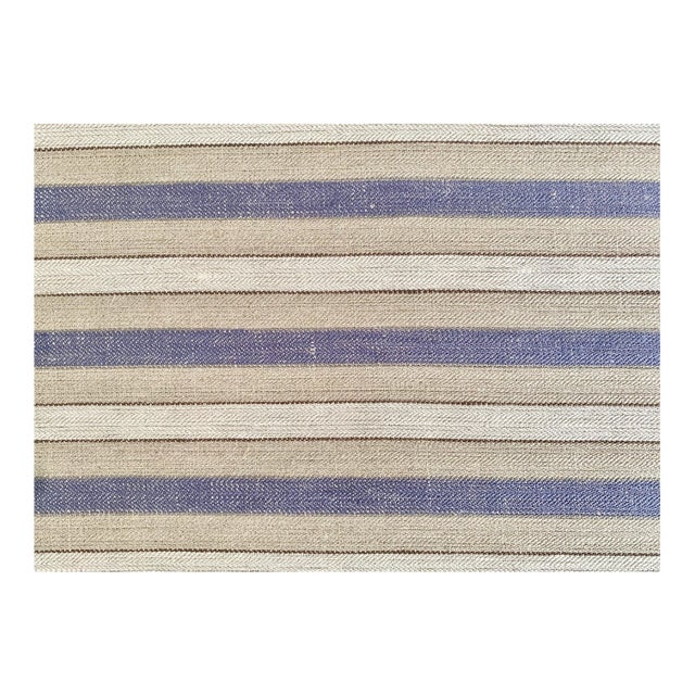 Plum Textiles Senora Blue Linen For Sale