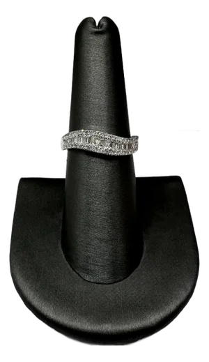 Wavy Diamond Right Hand Statement Ring in 14kt White Gold - 0.50ctw, Size 6.75
