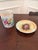 Mid-Century Porcelain Rose Cachepot With Gold Trim With Matching Plate For Sale - Image 11 of 12