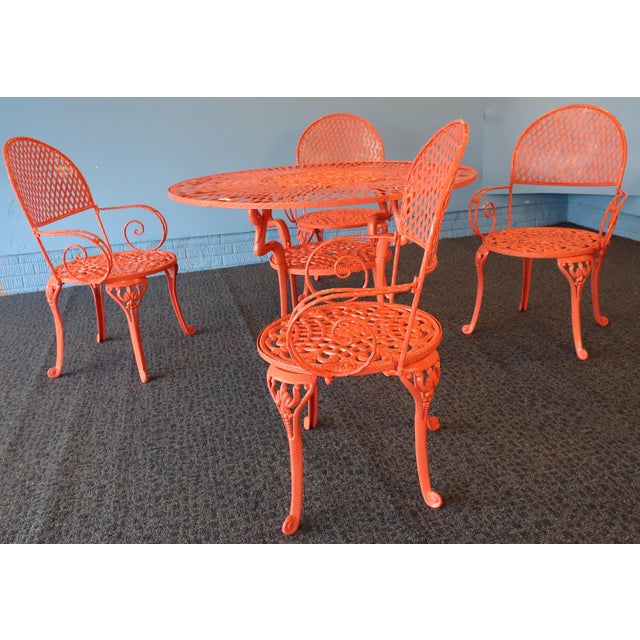Mid 20th Century Vintage 1950s Swan-Themed Wrought Iron Patio Set – American Foundry, Attributed For Sale - Image 5 of 12