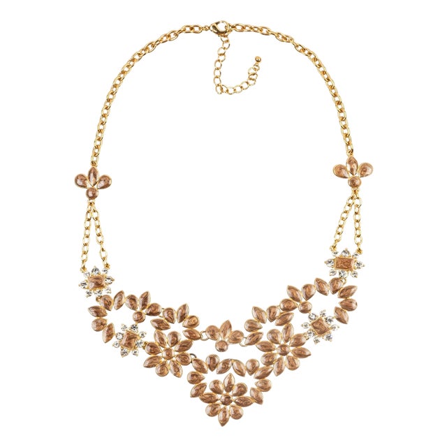 Miriam Salat MRM bijoux retro ball room necklace set with white topaz For Sale