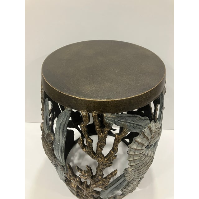 1990s Seahorse Motif Taboret For Sale In Boston - Image 6 of 8