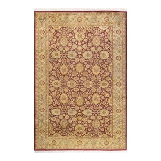 Mogul, One-of-a-Kind Hand-Knotted Area Rug in Purple, 4' 7" x 6' 10" For Sale