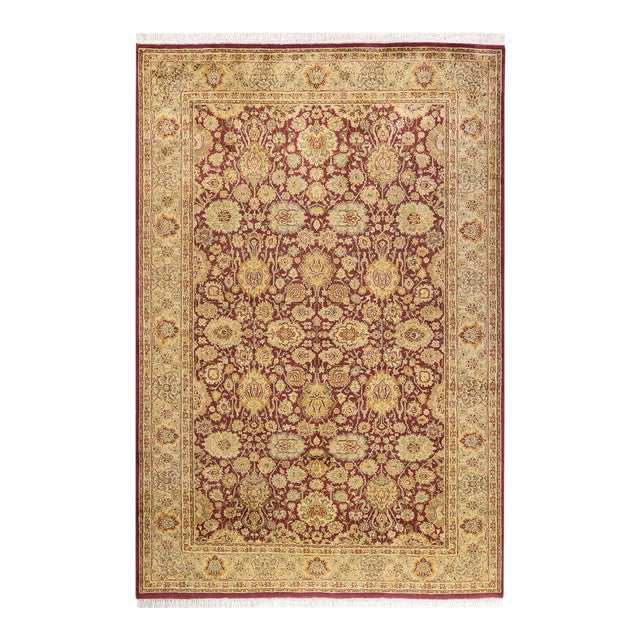 Mogul, One-of-a-Kind Hand-Knotted Area Rug in Purple, 4' 7" x 6' 10" For Sale