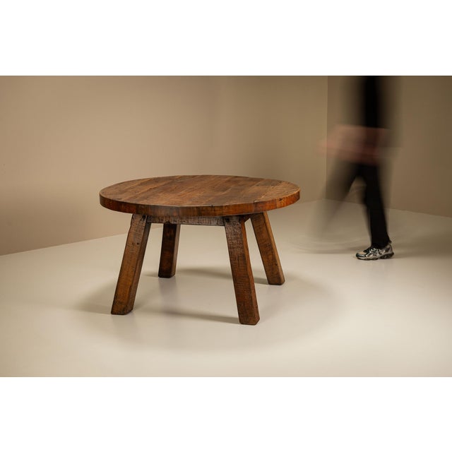 Brutalist Round Dining Table, France, 1950s For Sale - Image 6 of 12