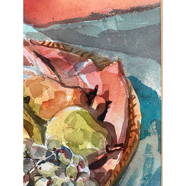 Mid-Century Modern 1950s Mid Century Still Life Watercolor, Hartley Fletcher Gurrey, Honolulu Hawain Artist, Who's Who American Women For Sale - Image 3 of 12