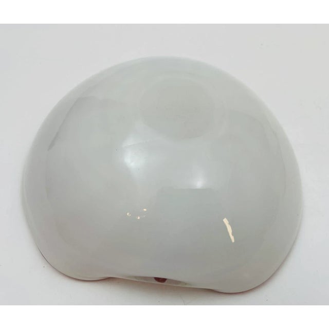 Vintage Venetian Murano Seguso Art Glass Cased Red and White Ashtray Italy 1960 For Sale - Image 4 of 12