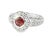 Make a statement of elegance with this 18K Estate White Gold Ruby Diamond Engagement Ring. This exquisite vintage piece...