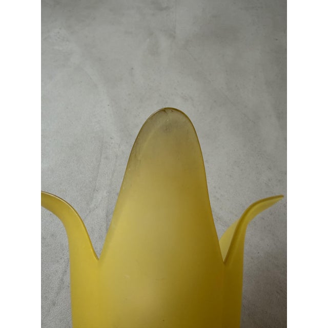 Vintage Glass Table Lamp in Yellow and Green Glass, 1980s For Sale - Image 5 of 12