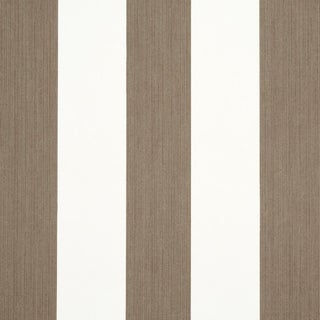 SAMPLE - Schumacher Edwin Stripe Wide Wallpaper In Mocha For Sale