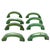 1930s Art Deco Forest Green Bakelite Drawer Pulls W/ Chrome Strip, Set of 8 For Sale - Image 5 of 6