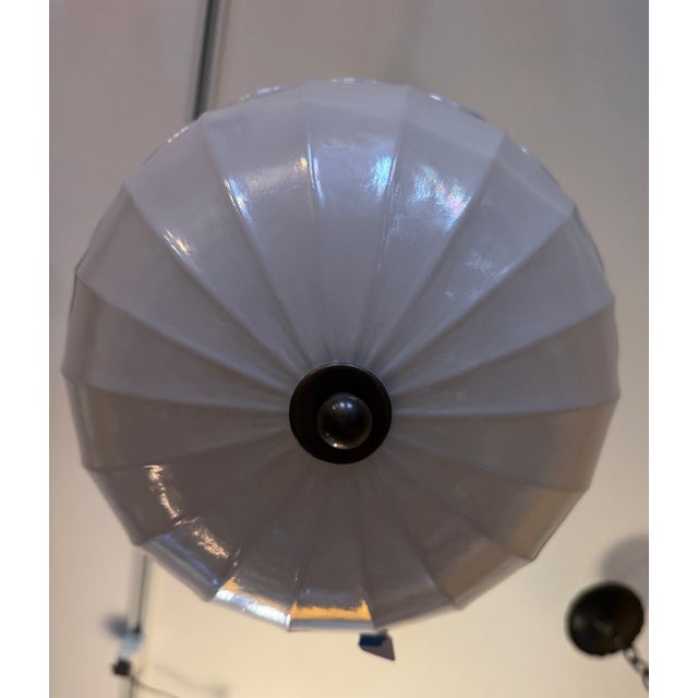 Mid 20th Century Mid Century Modern Pendant Light Fixture With Embossed Design and Finial For Sale In Los Angeles - Image 6 of 6