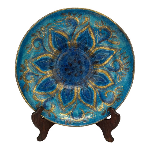 Art Nouveau Ceramic Sunflower Platter by Edith Varian Cockcroft C. 1930 For Sale