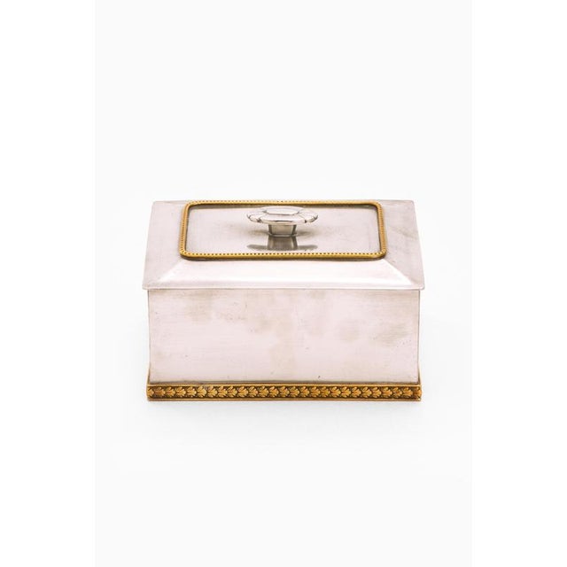 Art Deco Box in Pewter and Brass, 1937 For Sale - Image 6 of 7