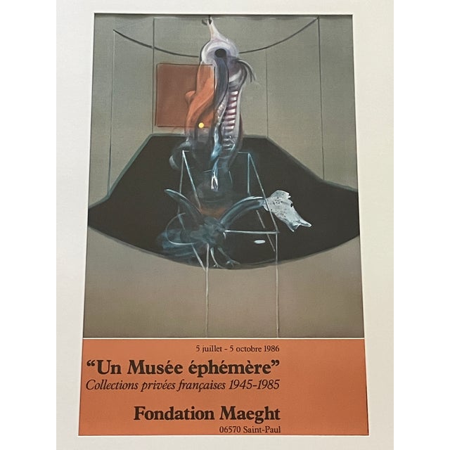 1980s Francis Bacon Original Fondation Maeght Exhibition Poster for 'Un Musee Ephemere' 1986 For Sale - Image 5 of 7