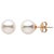 8 MM White Akoya Aaa Pearl Stud Earrings 14 K Yellow Gold For Sale - Image 4 of 8