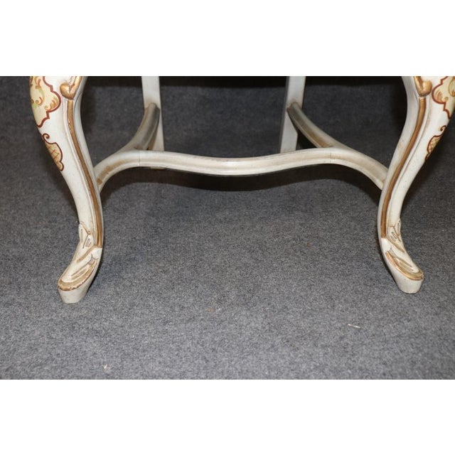 Set 8 Paint Decorated Chinoiserie Paint Decorated Dining Chairs Italian Style For Sale - Image 14 of 18