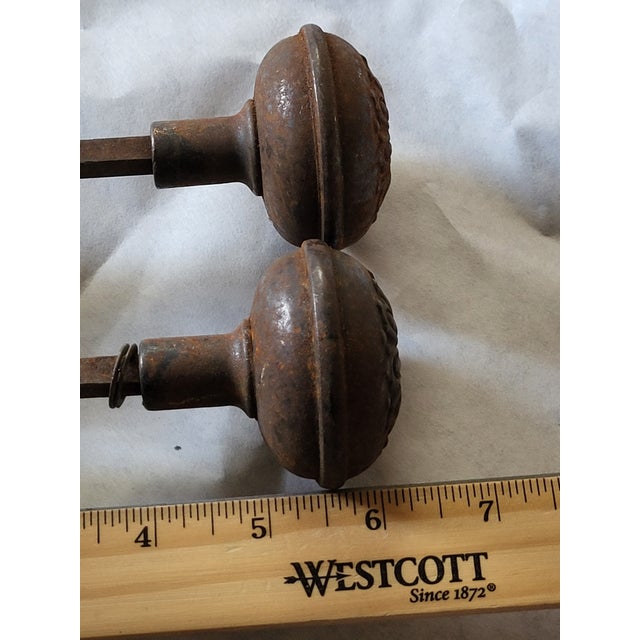Metal Antique Victorian Style Ornate Metal Doorknob Rosettes For Sale - Image 7 of 8