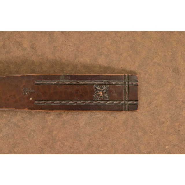Early 20th Century Roycroft Arts & Crafts Hammered Copper Quatrefoil Letter Opener For Sale - Image 5 of 11