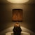 Ceramic White Brique Ceramic Floor Table Lamp with Silk Lampshade attributed to R. Houben, 1970s For Sale - Image 7 of 13