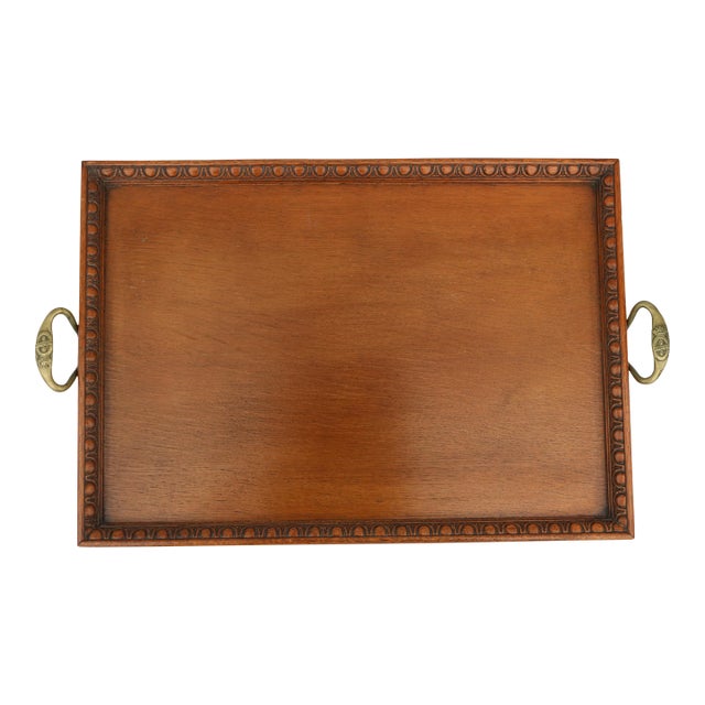 Wwi Era English Oak Large Serving Tray Made at St. Dunstan's Hostel for Blind Ex Servicemen London For Sale