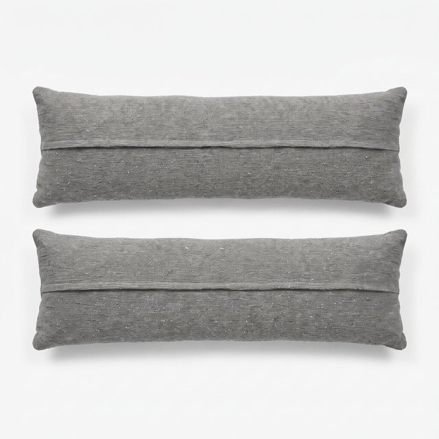 Navy Tribal Rug Pillow Cover 10'' X 36'' - Set of Two For Sale - Image 4 of 4