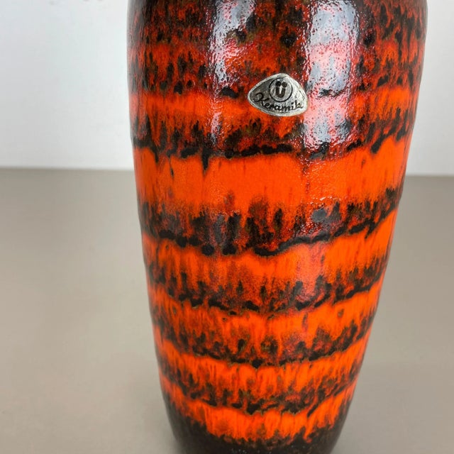 Ceramic Vintage German Pottery Fat Lava Vase from Ü-Keramik WGP, 1970s For Sale - Image 7 of 16