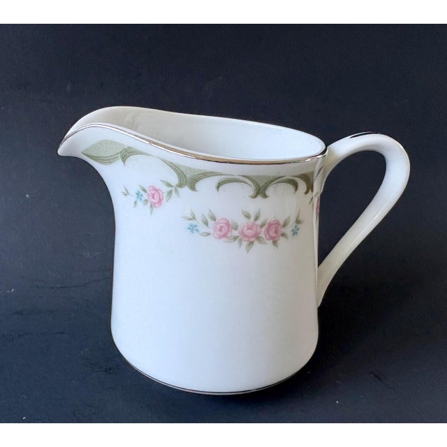 Vintage Creamer by Wyndham China in the Lizbeth 341 Pattern — Pink Roses — Retro Dinnerware For Sale - Image 4 of 9