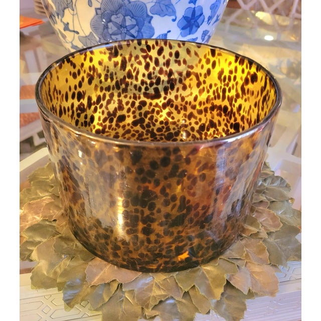Glass Huge Glass Tortoiseshell Round Extra Large Vase Vessel Bowl For Sale - Image 7 of 8