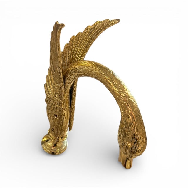 Early 20th Century Gilded Swan Form Sculptural Object With Winged Detail For Sale - Image 4 of 9