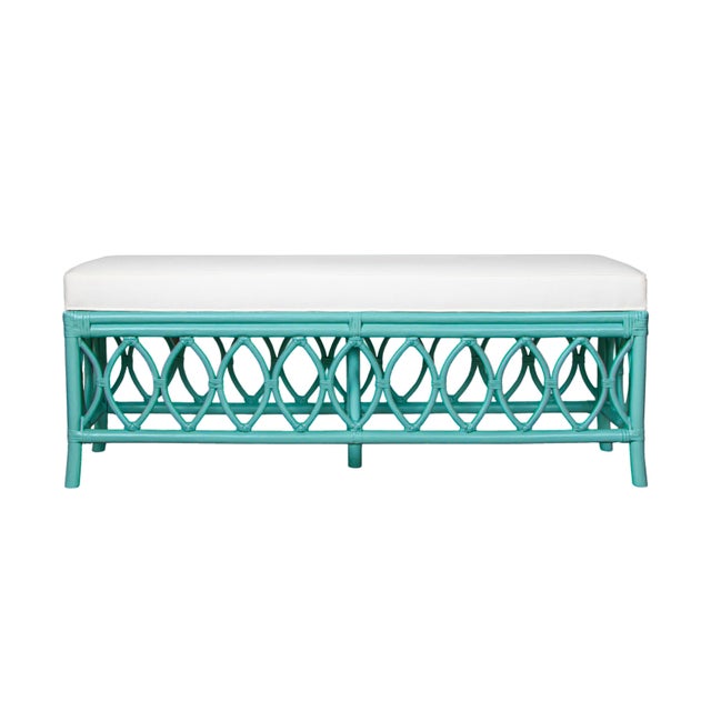 Turquoise Lillian Bench - Turquoise For Sale - Image 8 of 8