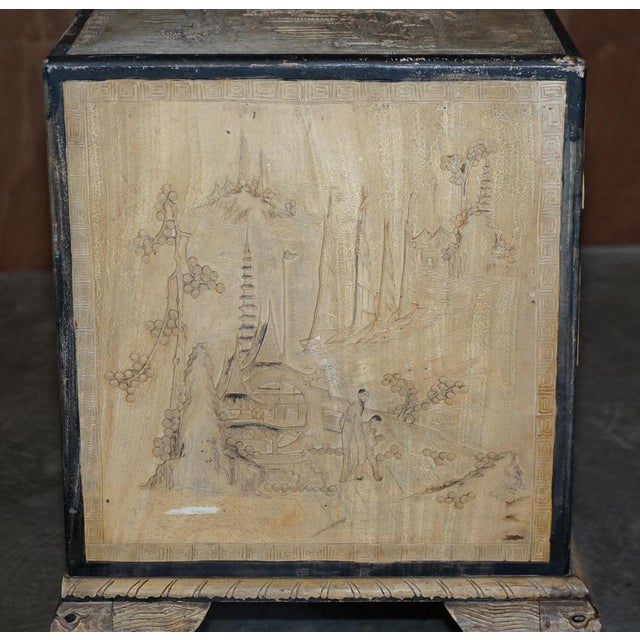 Chinese Carved Camphor Wood Chest of Drawers, 1920s For Sale - Image 12 of 18