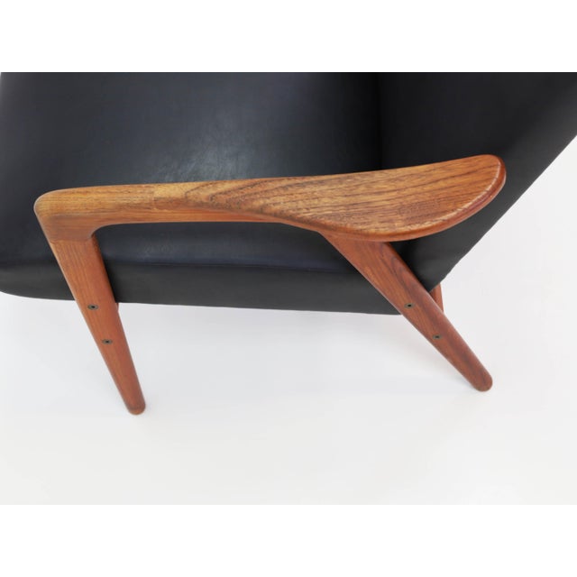 Black Ruster Lounge Chair by Yngve Ekström in Black Leather, Sweden, 1956 For Sale - Image 8 of 13
