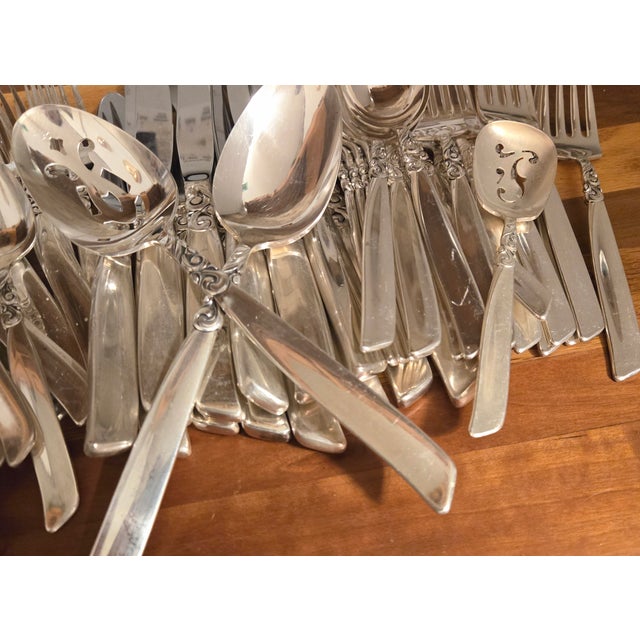 12 Full Placesettings Plus Art Nouveau Silverplate- Set of Seventy- Three For Sale - Image 9 of 18