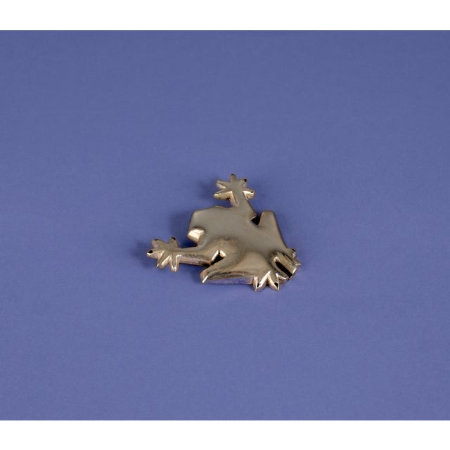 Handmade Silver Frog Brooch For Sale - Image 4 of 10