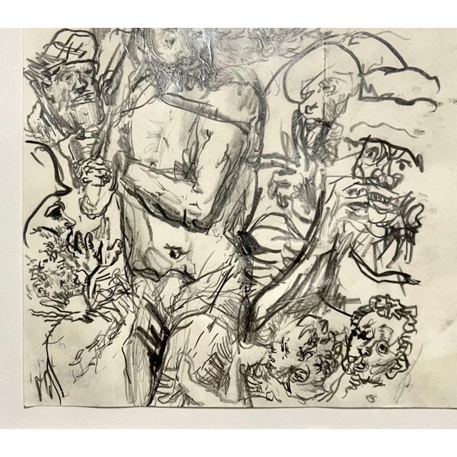 Expressionism Erwin Pfrang, German Neo Expressionist Color Pencil Drawing Erwin Pfrang, 1987 For Sale - Image 3 of 7