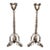 Pair of Art Nouveau Wrought Iron Andirons For Sale