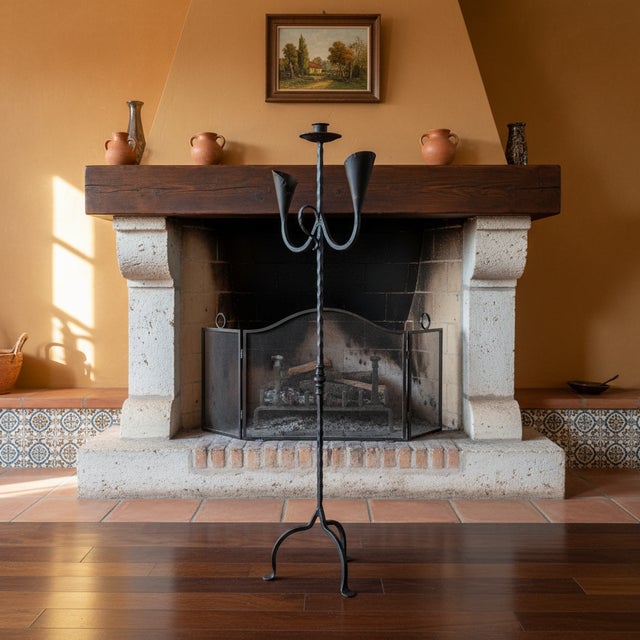 Floral Artistry in Iron: The “Lily Cup” Candelabra ️ Add a touch of nature-inspired elegance to your home with this Hand-...