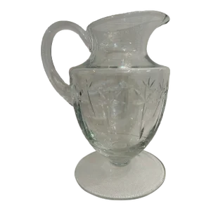 1970’s Block Crystal Hand Blown Footed Pitcher