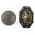 1940s 1940s Italian Micro Mosaic Inlay Jade Brass Brooch For Sale - Image 5 of 5