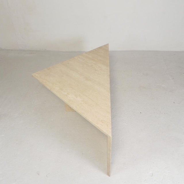 Mid-Century Travertine Coffee Table with Triangular Top, 1970s For Sale - Image 12 of 18