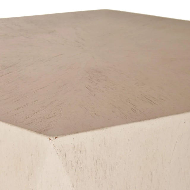 Geometric Side Table - Pedestal With Ceruse Finish For Sale In Dallas - Image 6 of 12